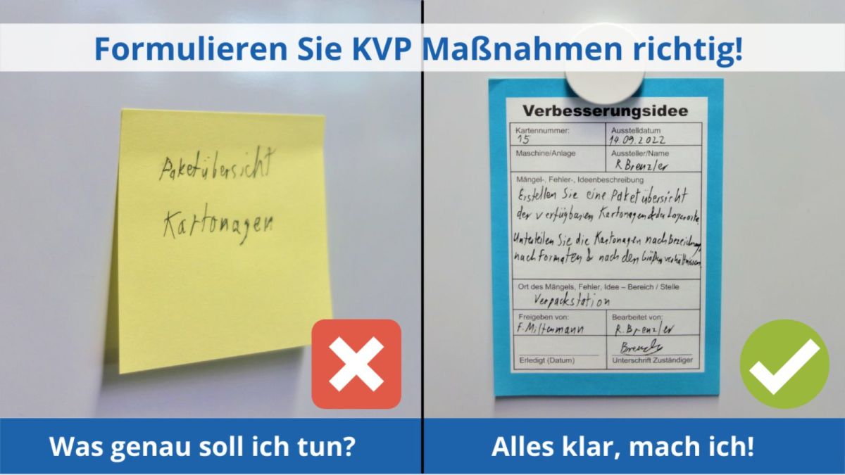 Die KVP Maßnahmenerfassung: Immer Ärger mit den Stichpunkten