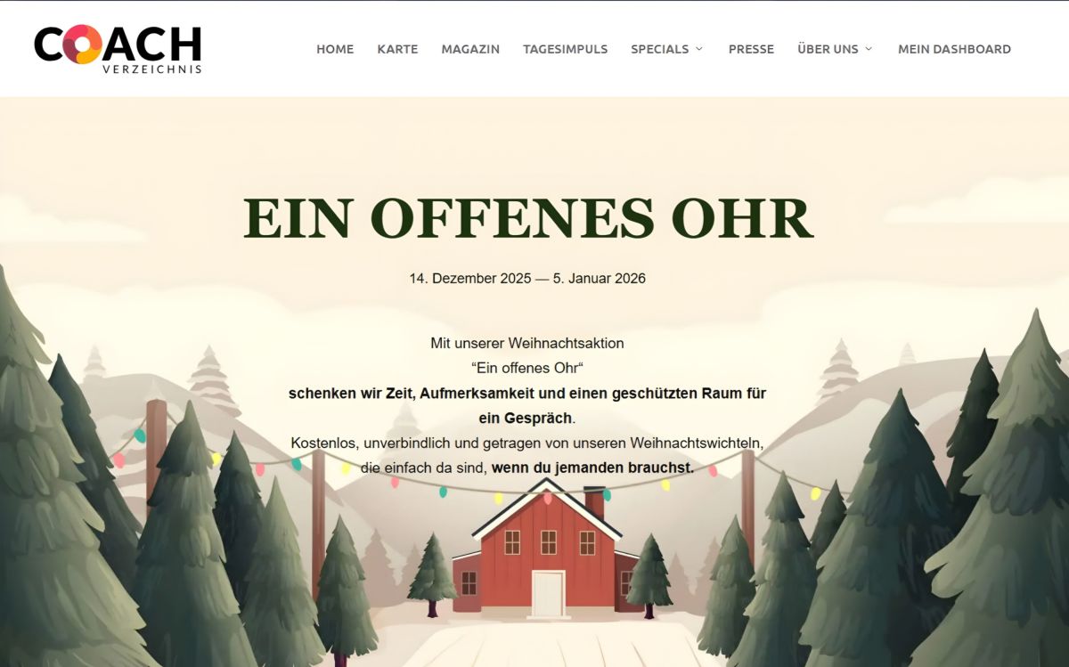 Ein offenes Ohr für dich: Wir schenken dir Zeit – Weihnachtsaktion 2025