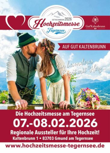 Hochzeitsmesse Tegernsee auf Gut Kaltenbrunn vom 07.-08.02.2026