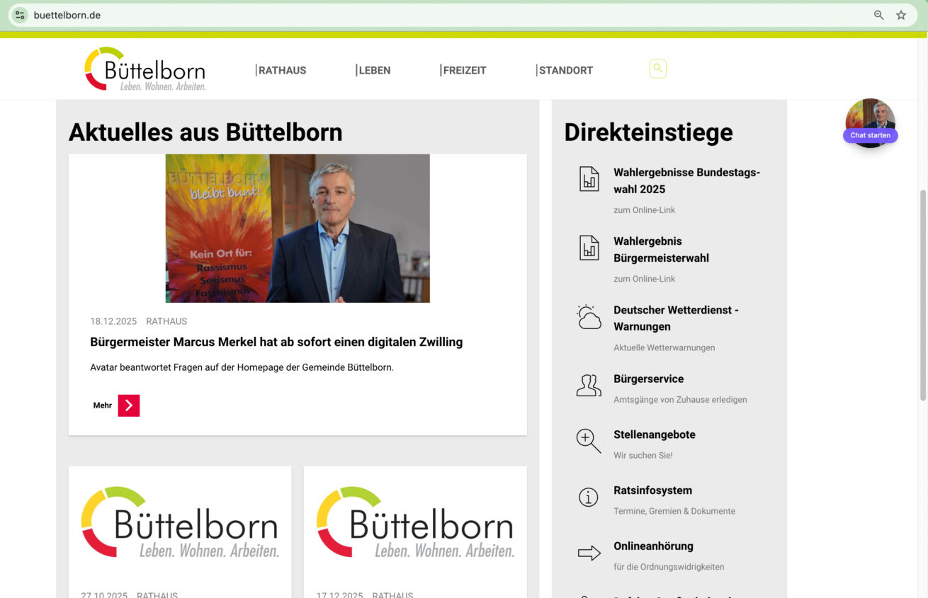 Interaktiver Bürgermeister-Avatar geht online