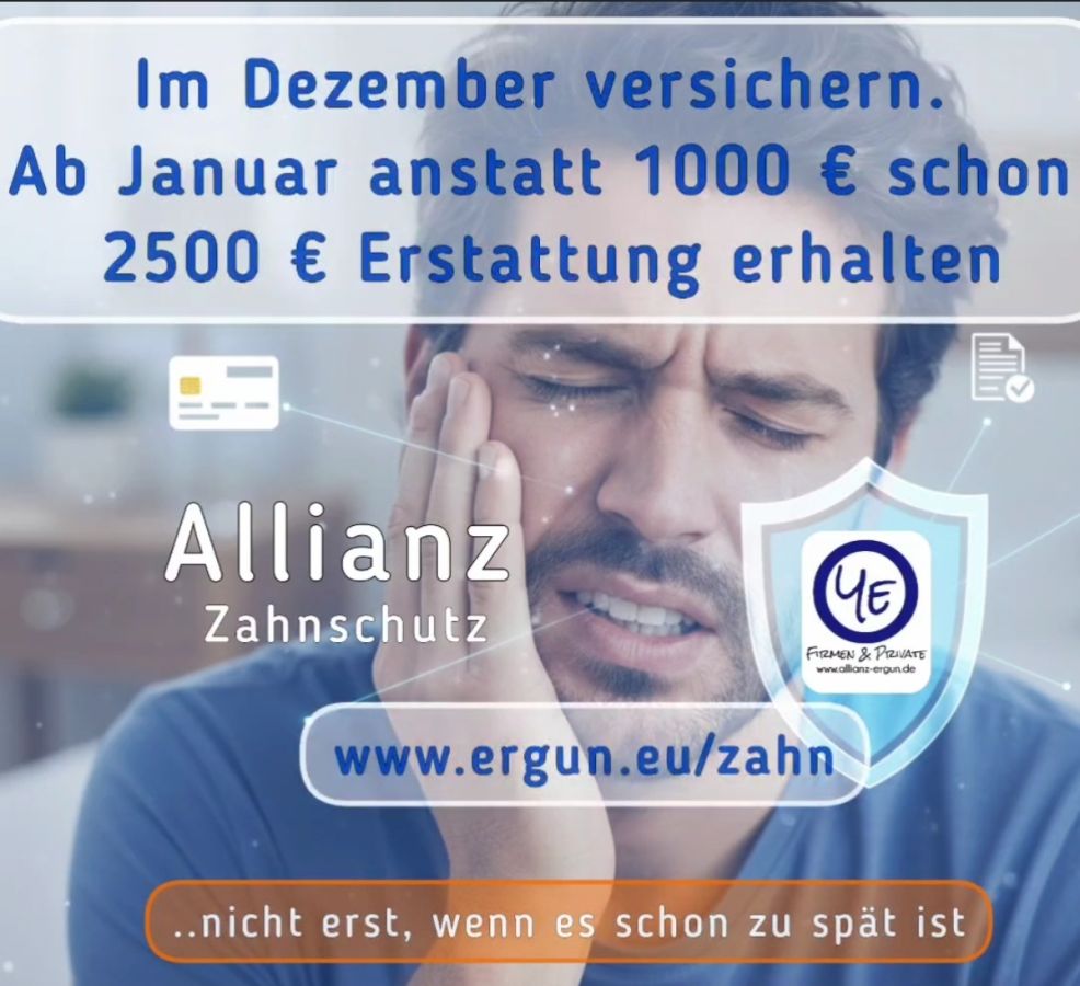 Mit Dezember- Vorteil: Lächeln Sie der Zukunft entgegen – mit dem Premium-Zahnschutz der Allianz