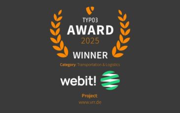 webit! gewinnt TYPO3 Award 2025 für Digitalprojekt mit dem Verkehrsverbund Rhein-Ruhr (VRR)