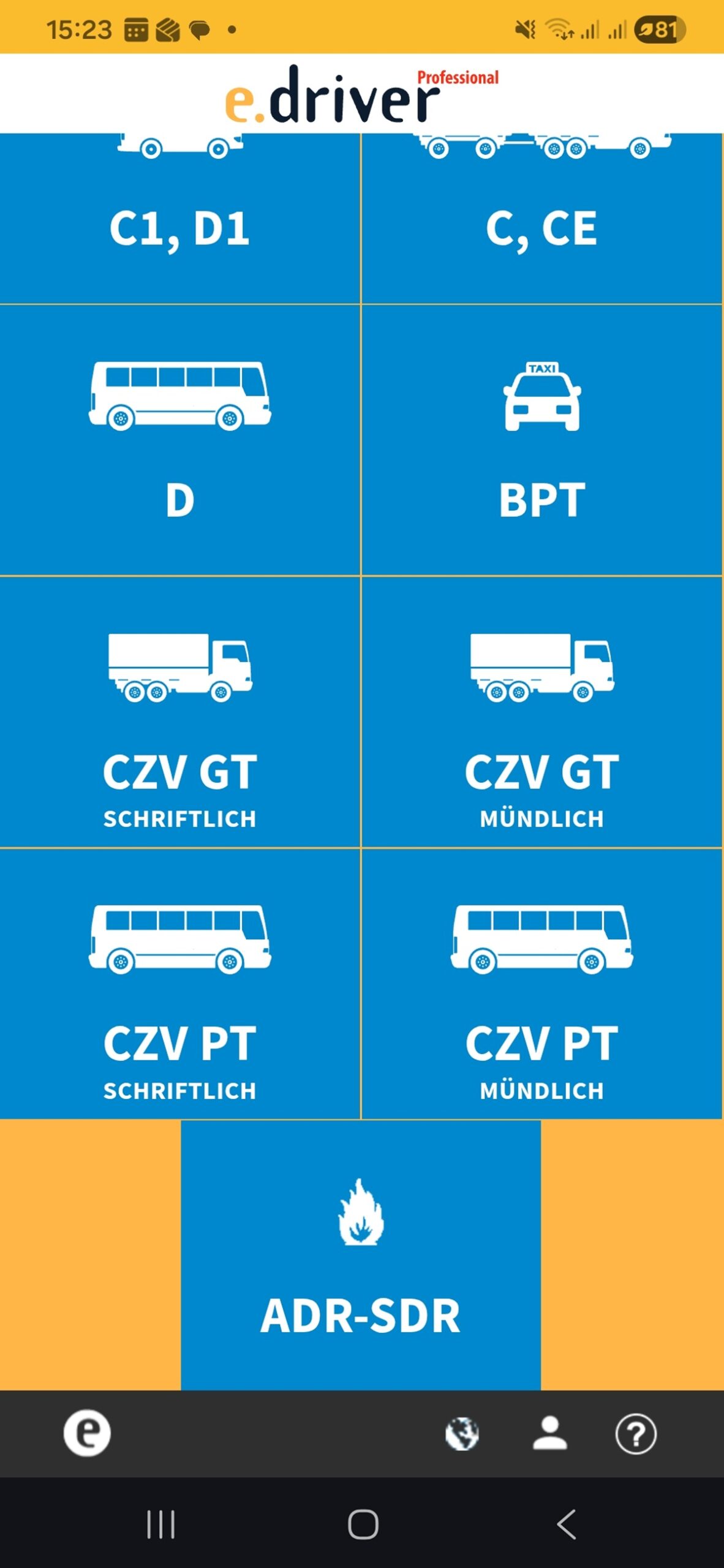 e.driver Professional – ADR-SDR Prüfung Gefahrgut