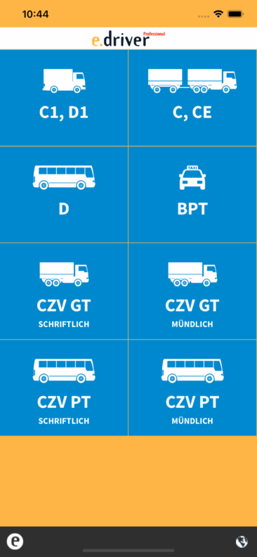 e.driver Professional – CZV Prüfung