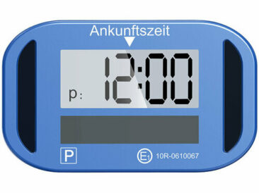 Lescars Kompakte e-Parkscheibe, ECE-Zulassung, Solar