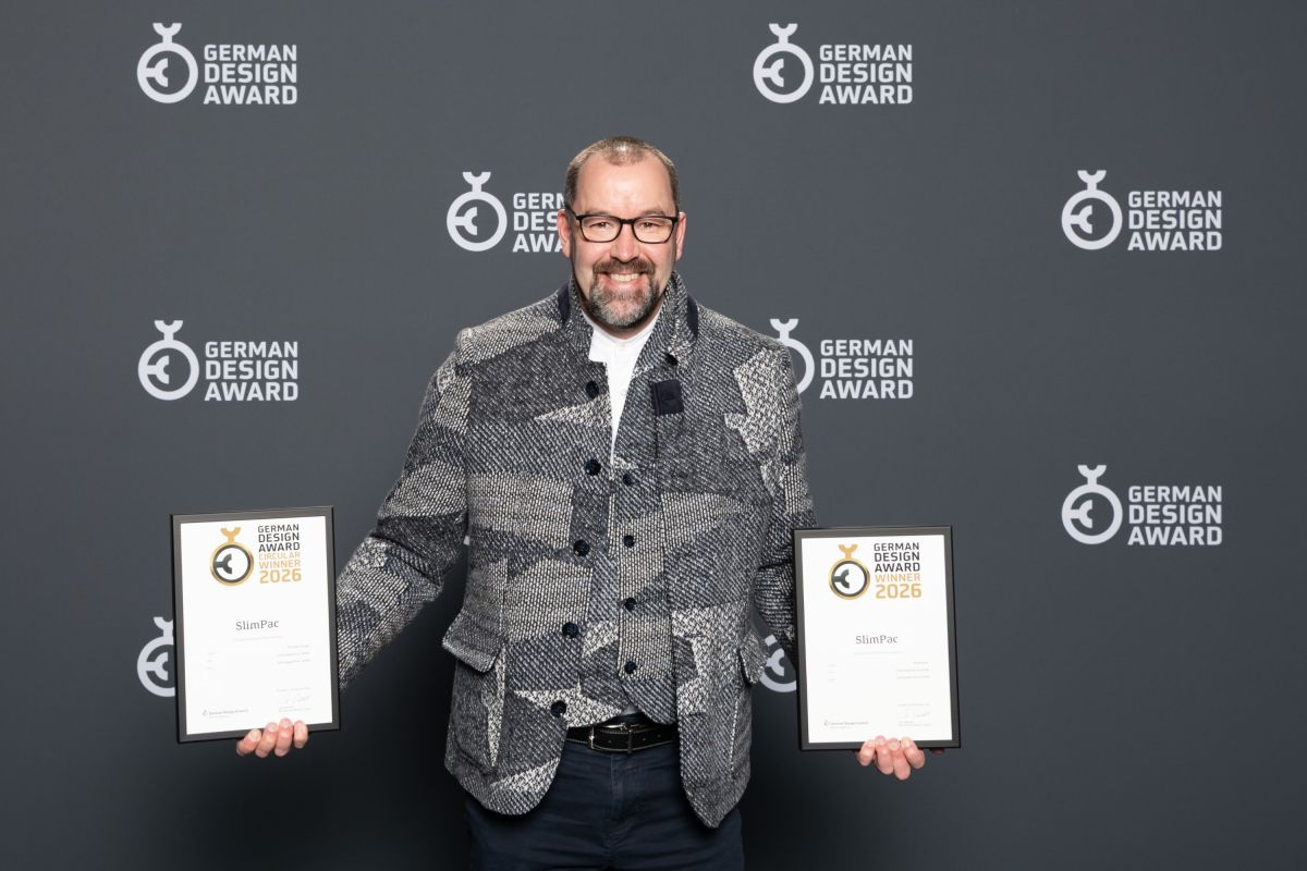German Design Award 2026 für SlimPac: Faserguss-Standardpolster vereinfacht Elektronikversand
