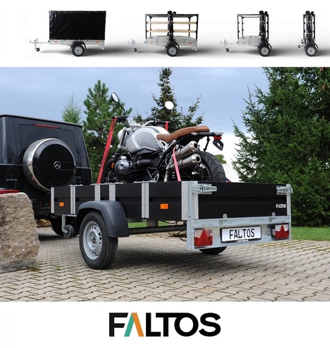 Innovative Systemlösung: FALTOS – der faltbare PKW-Anhänger jetzt mit Hochgestell und Plane