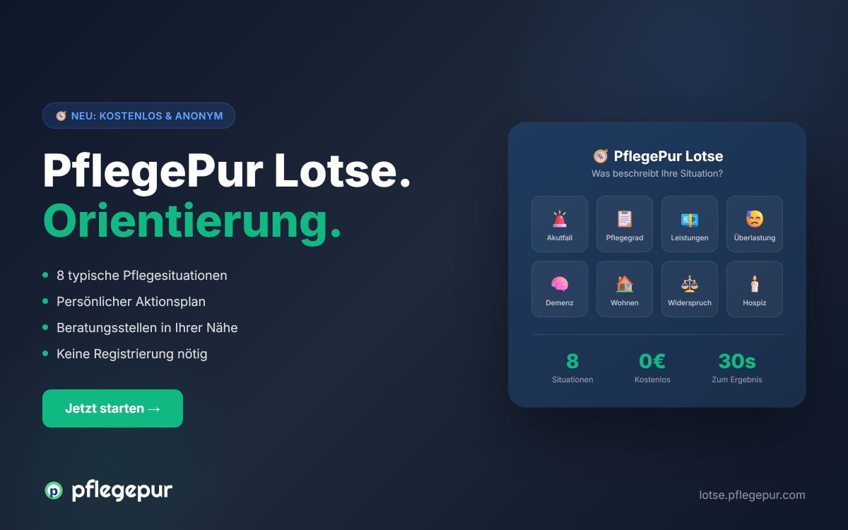 PflegePur Lotse: Neues Online-Tool bietet kostenlose Orientierung für pflegende Angehörige