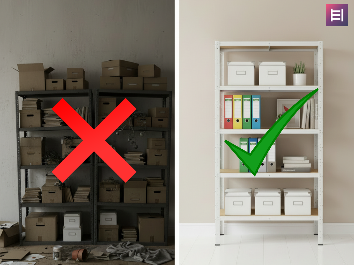 Wenn das Regal nicht passt: Wie Standardgrößen Wohnraum, Keller und Garage blockieren