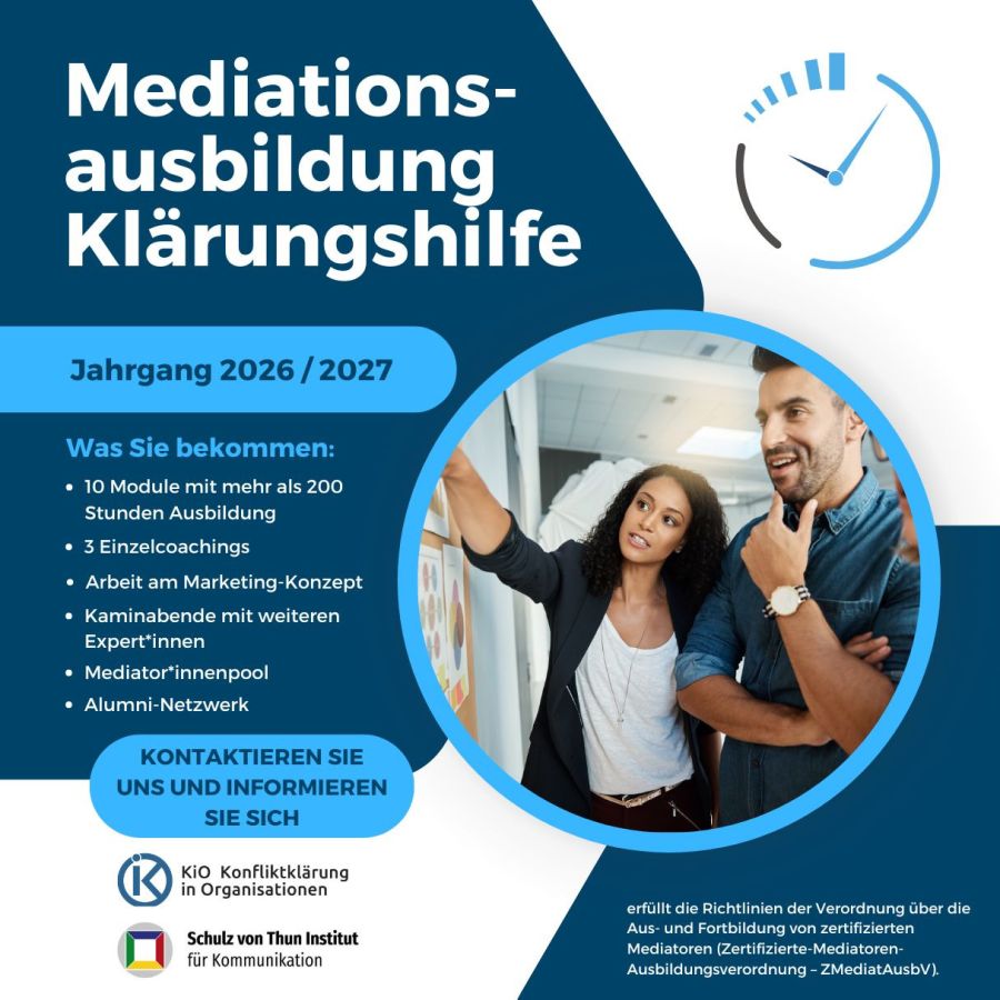 5. Ausbildungsjahrgang ab 28. Mai 2026 in Berlin „Klärungshilfe nach Thomann und Schulz von Thun“