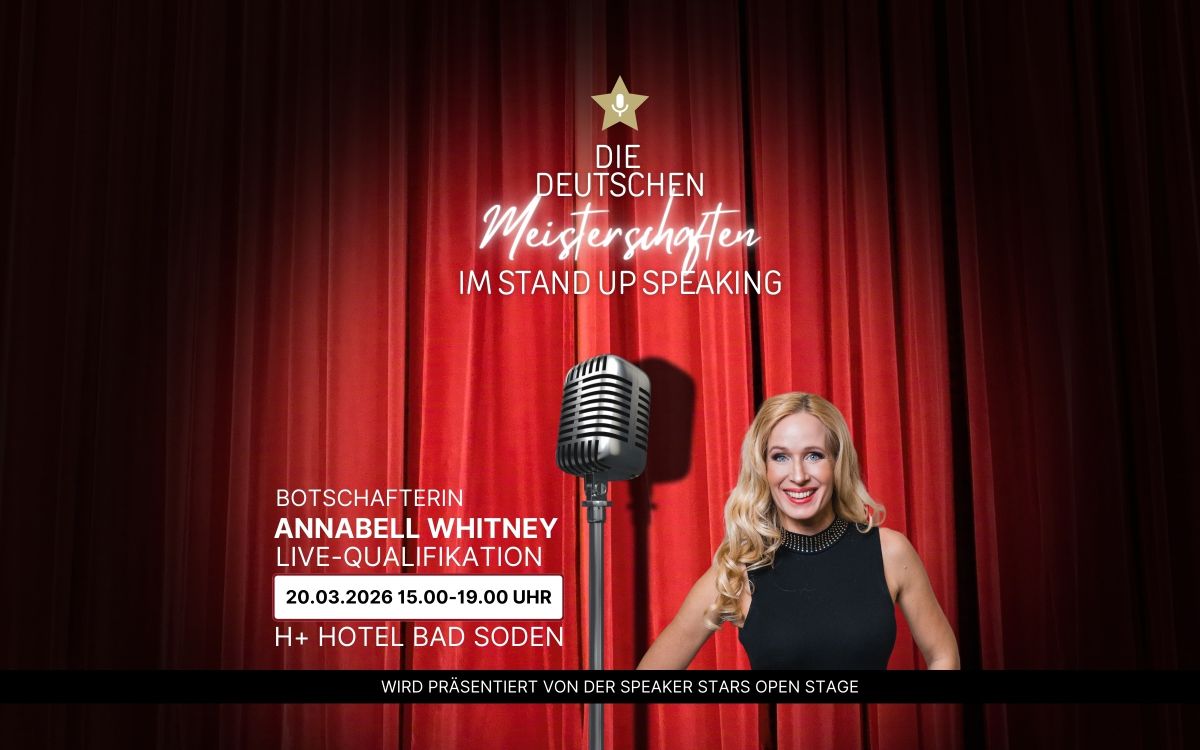 Erstmals in Deutschland: Die Meisterschaften im Stand-Up-Speaking feiern Premiere!