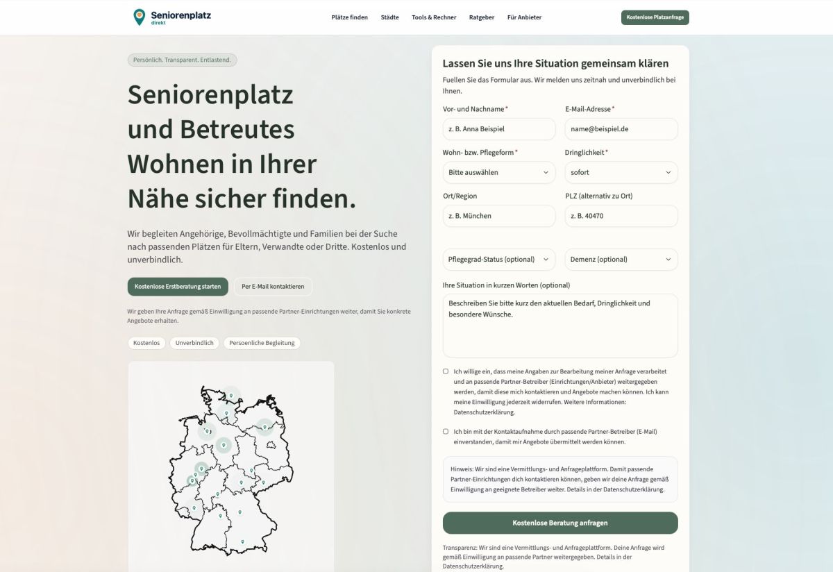 Seniorenwohnen und Pflegeplatz in der Nähe finden: So unterstützen Sie Ihre Angehörigen richtig