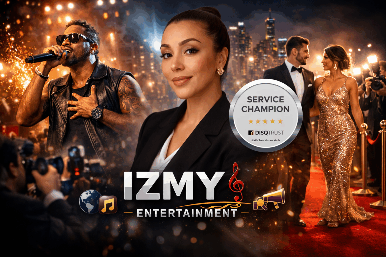 Weltstars und Promis einfach über IZMY Entertainment buchen! Anfrage kostenlos