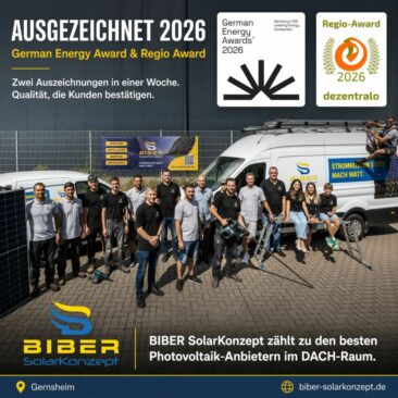 BIBER SolarKonzept räumt nächsten Preis ab: Regio Award 2026 für herausragende Kundenzufriedenheit