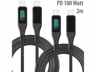 Callstel 2er-Set USB-C-Schnelllade-/Datenkabel, LED