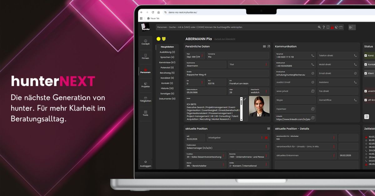 fecher präsentiert die nächste Generation der führenden Recruiting-Software hunter