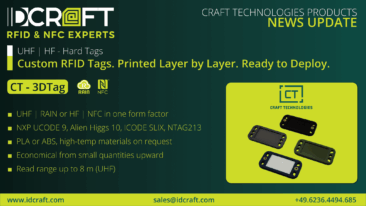 IDCRAFT 3DTag – 3D-gedruckte RFID Transponder / Tags für individuelle Industrieanwendungen