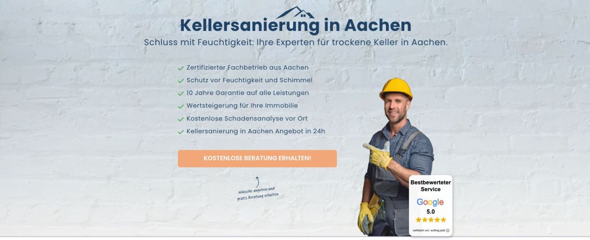 Feuchte Keller als Haftungsrisiko: Spezialist für Kellersanierung in Aachen jetzt mit WTA-Zertifikat