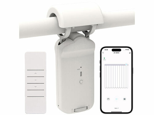 Luminea Home Control Smarter 3in1-Vorhangmotor