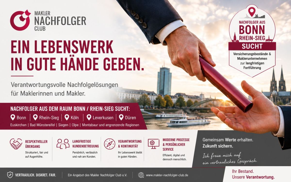 Maklerbestand verkaufen im Raum Bonn / Rhein-Sieg