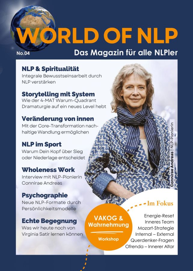 NLP-Pionierin Connirae Andreas im Interview: Vierte Ausgabe des World of NLP Magazins erschienen