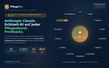 PflegePur: Erstes Pflegeportal mit KI auf jeder Profilseite “ 14 Regionalportale, 1.560+ Pflegeanbieter