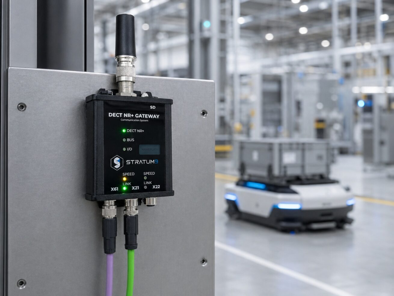STRATUM 9 bringt erstes industriell einsetzbares DECT NR+ Gateway für mobile Echtzeitanwendungen auf den Markt