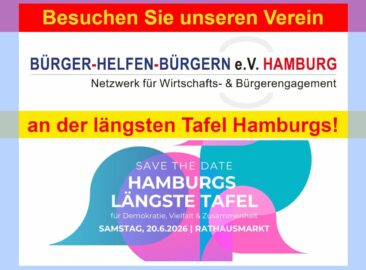 Treffen Sie Bürger helfen Bürgern e.V. Hamburg an der längsten Tafel Hamburgs!