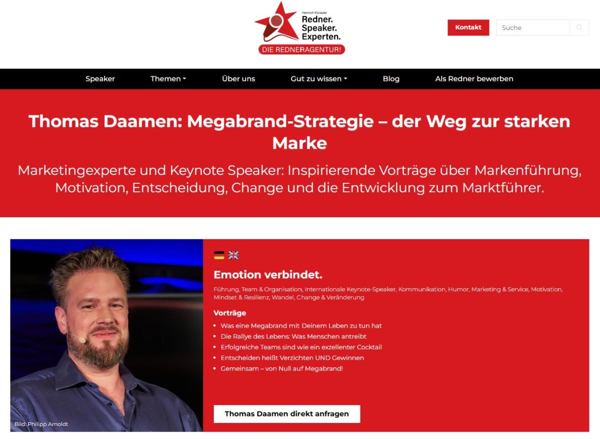 Verbindung mit Herzblut: „Redner-Speaker-Experten“ und Markenexperte Thomas Daamen setzen auf Love Brands!