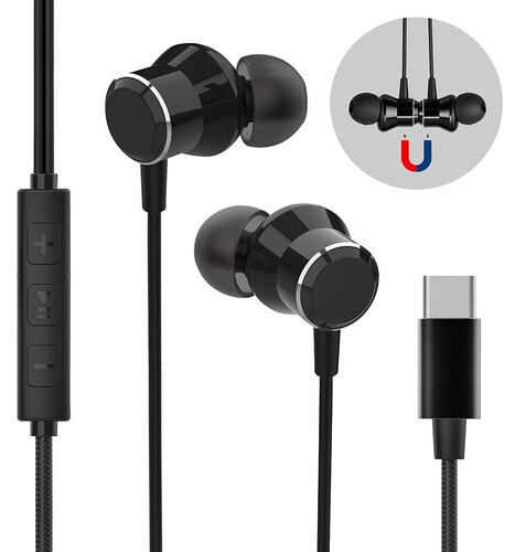 auvisio In-Ear-Kopfhörer für USB-C-Anschluss mit Mikrofon