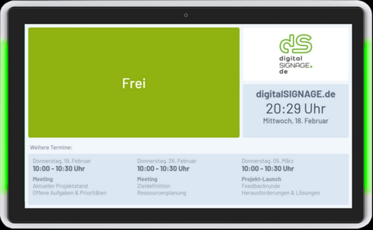 Digitales Türschild mit LED-Statusanzeige von digitalSIGNAGE.de