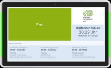 Digitales Türschild mit LED-Statusanzeige von digitalSIGNAGE.de