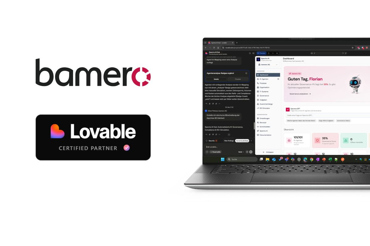 Erster zertifizierter Lovable Service Partner DACH: bamero AG bringt KI-Apps ins Unternehmen