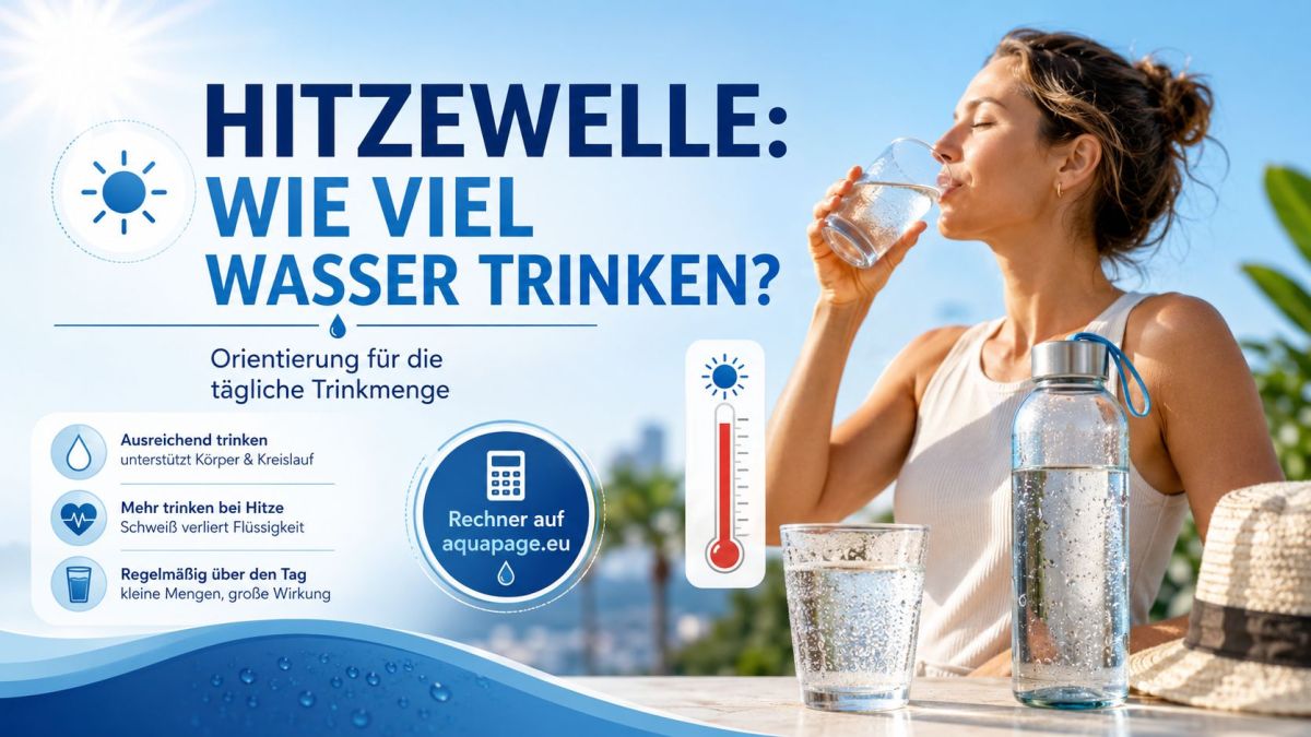 Hitzewelle startet: Aquapage bietet Rechner für die tägliche Trinkmenge