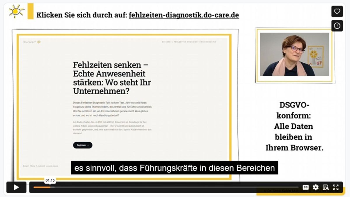 Kostenlose Organisationsdiagnostik zeigt, wo ein Betrieb bei der Fehlzeiten-Kultur wirklich steht