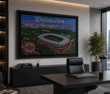 Kunst aus 58.000 Kristallen: Niko Iordanov verewigt das Eintracht Frankfurt Waldstadion in Handarbeit