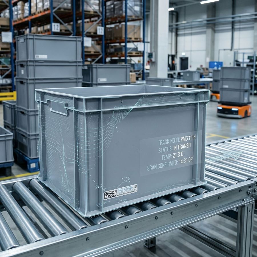 Mehr Transparenz im Mehrwegkreislauf: PMG OnMould RFID-Label optimiert Behälter- und Materialflüsse