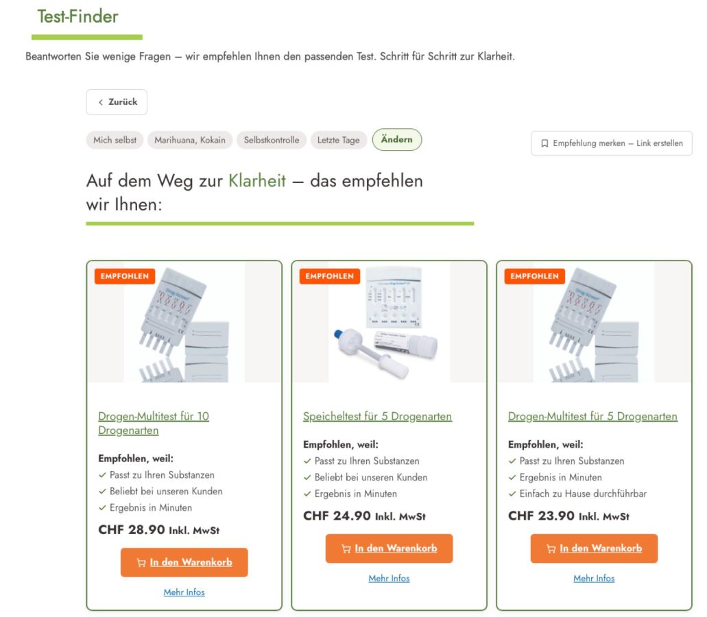 Neuer Drogentest-Finder von medictest führt in wenigen Schritten zur passenden Empfehlung