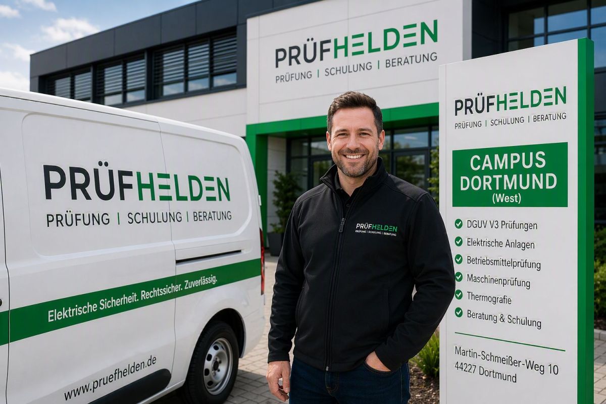 PRÜFHELDEN eröffnet neuen Standort in Dortmund – Fokus auf DGUV V3 und elektrische Prüfungen für Unternehmen
