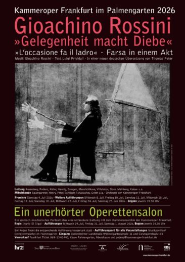 Sommerliche Opernrarität im Palmengarten: Die Kammeroper Frankfurt mit Rossinis „Gelegenheit macht Diebe“