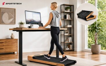 Sportstech stellt WoodPad Pro vor: faltbares Walking Pad mit Echtholzverarbeitung für den Homeoffice-Alltag