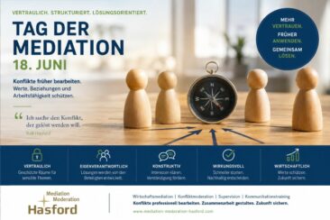 Tag der Mediation am 18. Juni: Mehr Vertrauen in ein Verfahren, das Konflikte früher lösbar macht