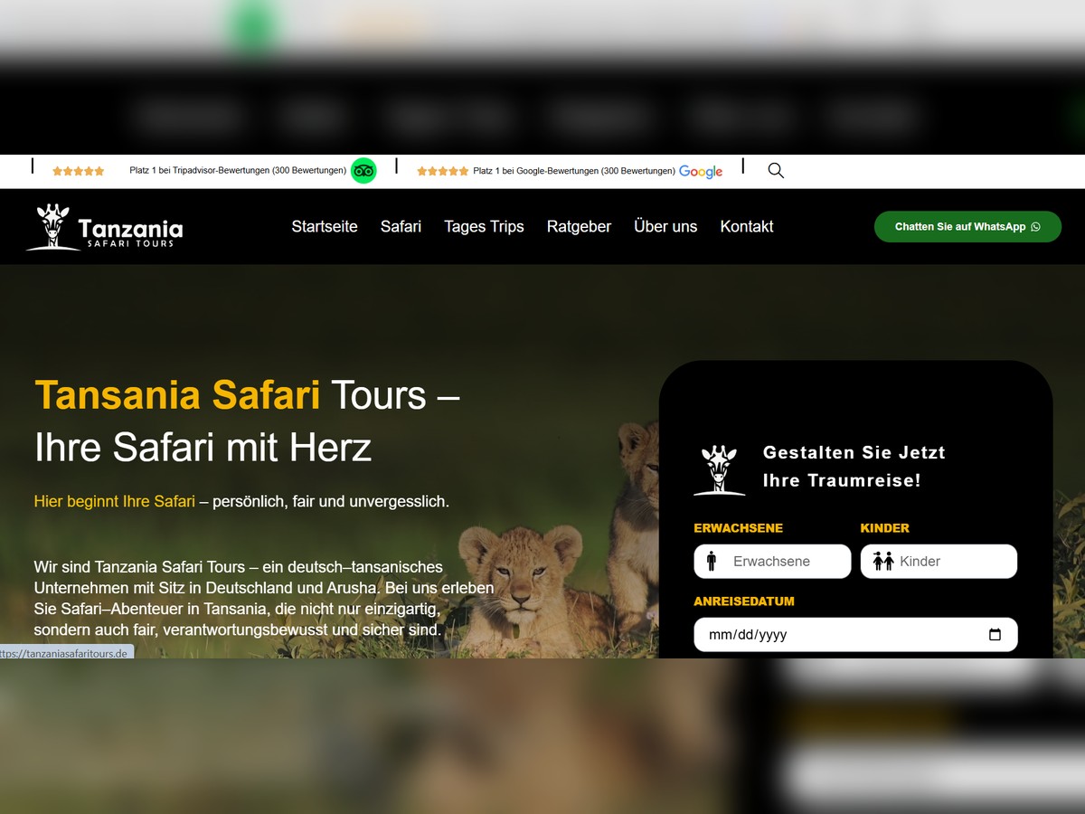 Tansania Safari Tours: Deutschsprachige Safari-Beratung für Ostafrika