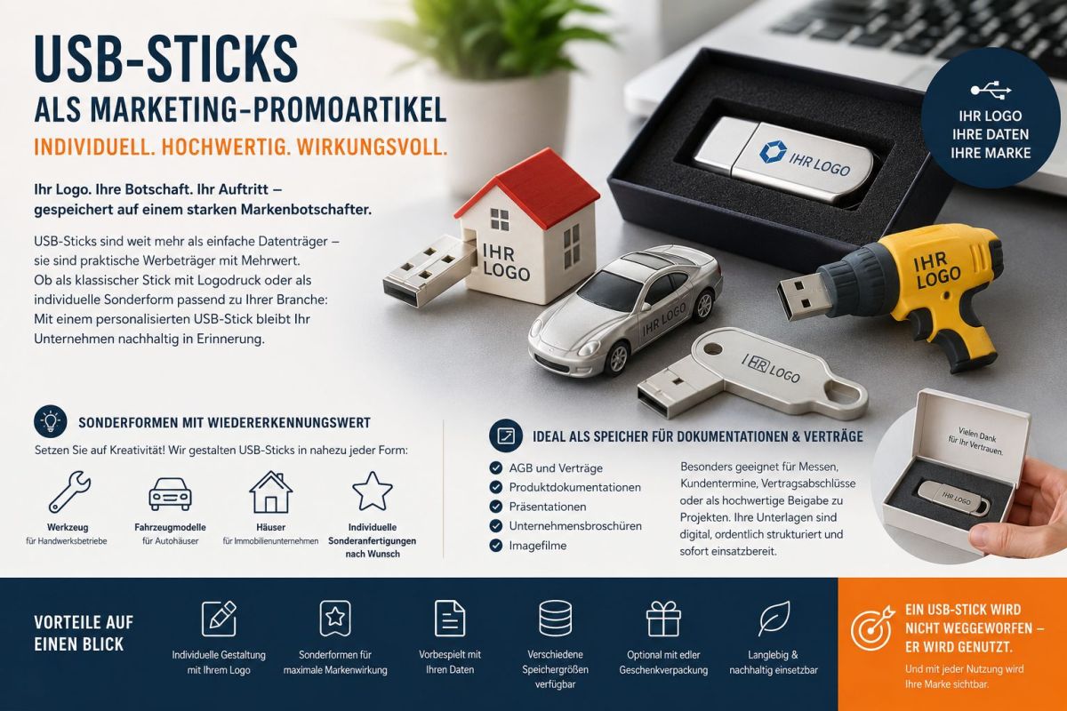 USB Sticks bedrucken als effektive Werbelösung für moderne Marketingkampagnen