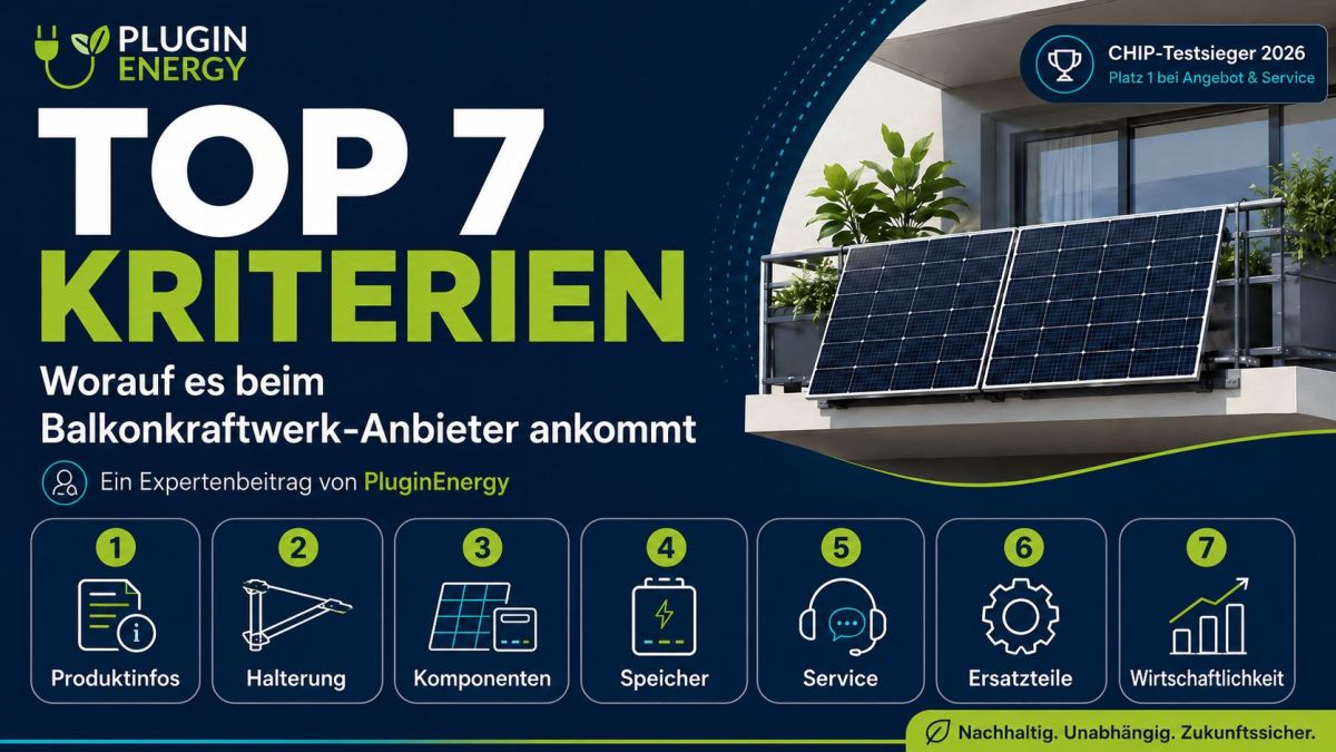Balkonkraftwerk-Boom: CHIP-Testsieger PluginEnergy nennt sieben Kriterien für einen guten Anbieter
