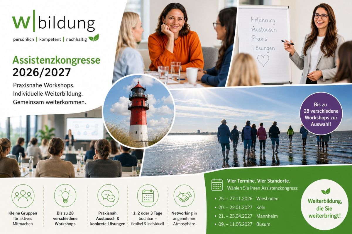 Bis zu 28 verschiedene Workshops: Assistenzkongresse der Wbildung setzen auf interaktive Weiterbildung
