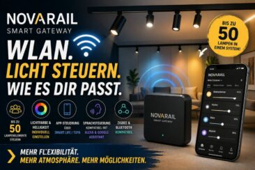 Bis zu 50 Leuchten per App steuern: NOVARAIL Smart Gateway verbindet LED-Schienensystem direkt mit dem WLAN