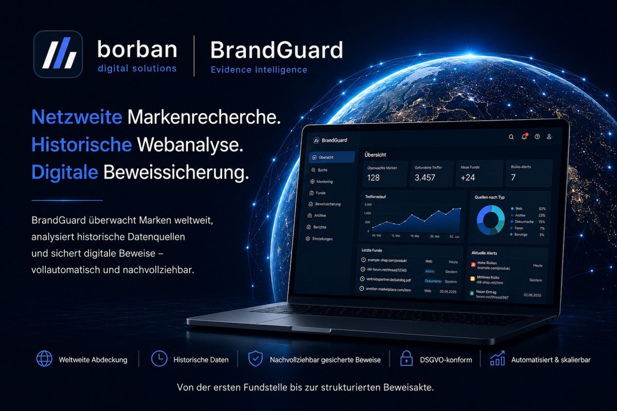 BrandGuard verbindet netzweite Markenrecherche und digitale Beweissicherung