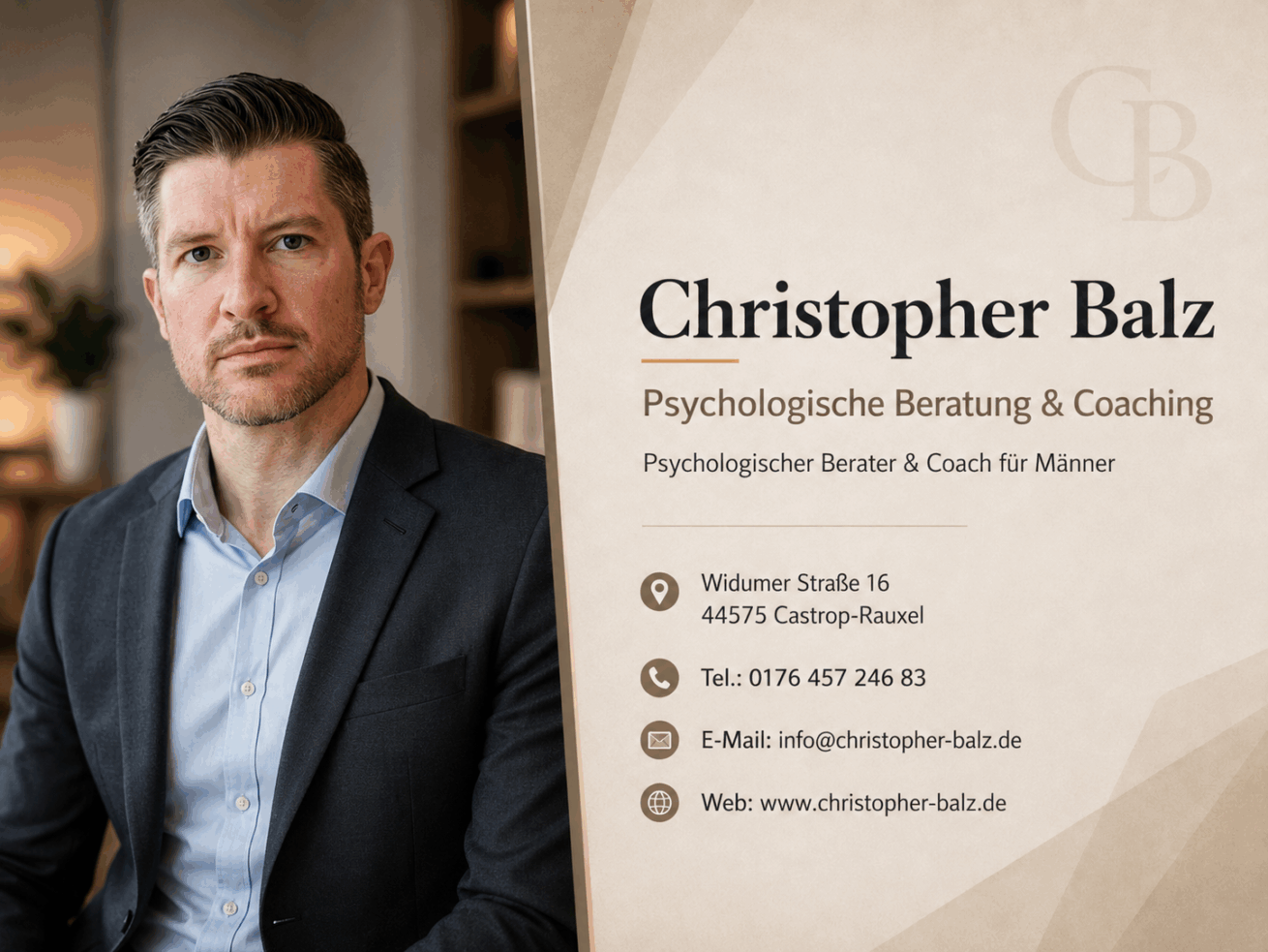 Christopher Balz Beratung und Coaching: Psychologische Beratung für Männer in Castrop-Rauxel und online