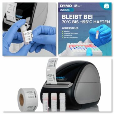 CryoStuck Etiketten für DYMO LabelWriter: Zuverlässige Kennzeichnung bis -196 °C